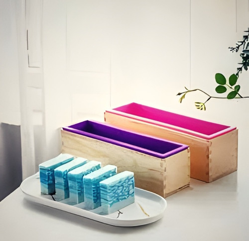 قالب سیلیکونی صابون بلوکی با فریم چوبی