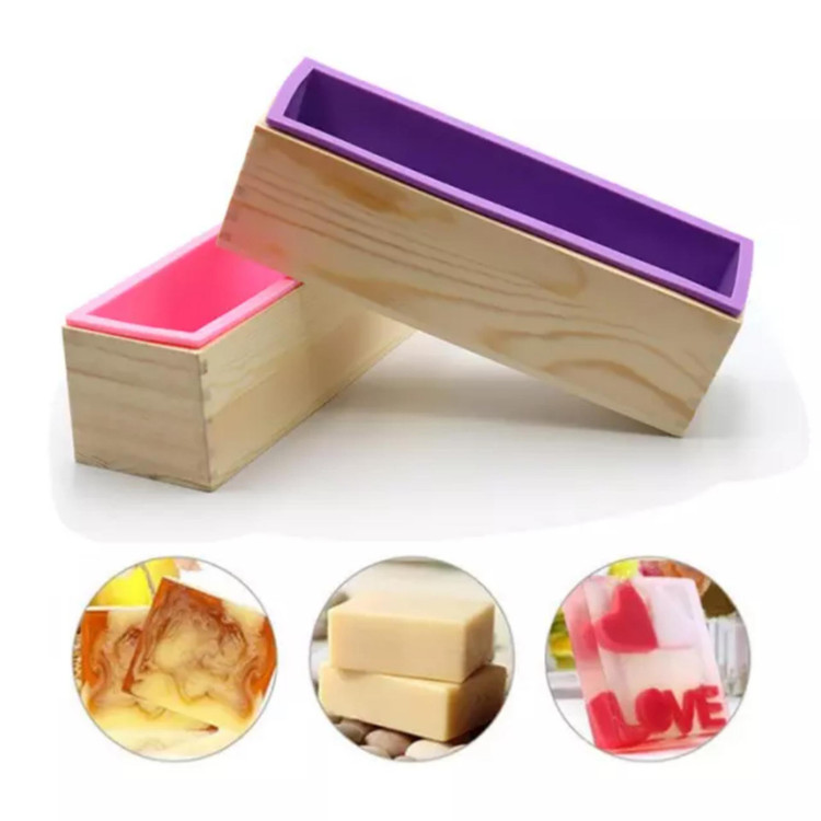 قالب سیلیکونی صابون بلوکی با فریم چوبی