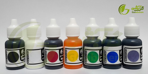 رنگ مایع مجموعه 7 رنگ بسته بندی قطره چکان 20 میل